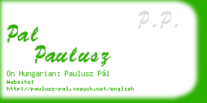 pal paulusz business card