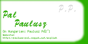 pal paulusz business card